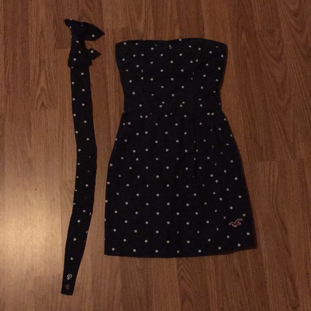 Navy polka dot dress
